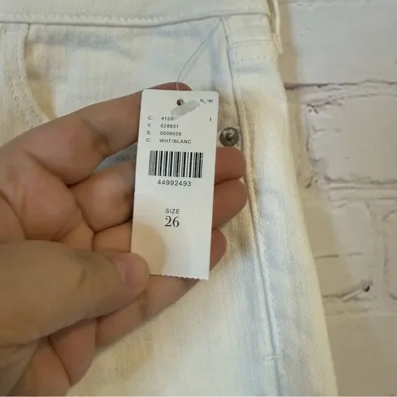 Pilcro White Jean Shorts Modern Fit Frayed Hem - Picture 6 of 6